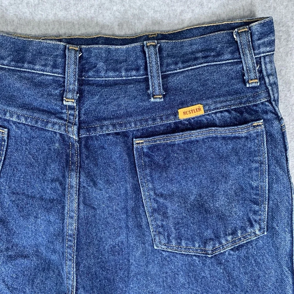 Vintage Rustler Jeans Men 36x32 Made in USA Medium Wash Regular Fit 100% Cotton